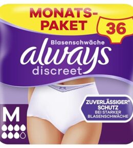 Always Discreet Inkontinenz-Höschen Für Frauen Plus M 36 Stück, Schliesst Gerüche Und Flüssigkeit sofort ein
