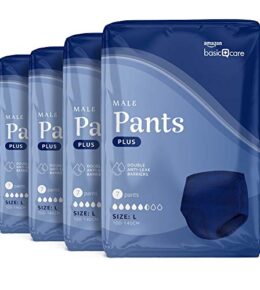 Amazon Basic Care Men’s Pants Plus Large – 4 Packungen à 7 Stück (28 Pants), Blau
