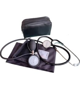 Anhalt Blutdruckmessgerät aneroid (manuell) inklusive Stethoskop und Etui - Manschettengröße 22-43 cm