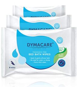 DYMACARE® - Feuchte Hautreinigungstücher, parfümfrei, weich, große Tücher für Gesicht-Körper-Hände, mit pflegender Aloe Vera, Klinik Qualität (3 Packungen)