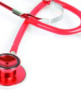 Gima - Doppelkopf-Stethoskop TRAD COLOR, Erwachsene, Y Farbe Rot, Pavillon Ø 43,5 mm, Glocke Ø 30 mm Außenmaß, Latexfrei, CE Medizinprodukt