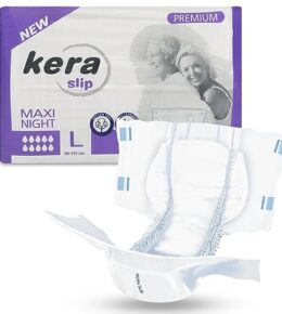 KERA® Premium Inkontinenz-Slip MAXI NIGHT - saugstarke Windeln für Erwachsene [MIT AUSLAUFSCHUTZ] - Atmungsaktive Erwachsenen Windel für die Nacht - 20 Stück - L - Testpack