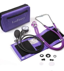 LotFancy Manuelles Blutdruckmessgerät mit Stethoskop, Blutdruck Manschette Manuell für Rettungsdienst, Arzt, Praxis (ca. 25 cm - 40 cm)