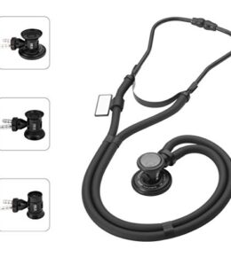 MDF Sprague Rappaport Zweikopf-Stethoskop mit austauschbarem Bruststück für Erwachsene, Kinderärzte und Säuglinge - Gratis-Parts-for-Life- Blackout (MDF767-BO)