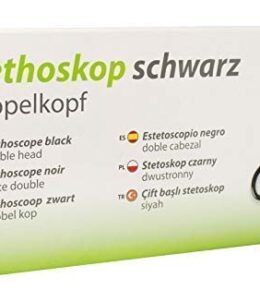 Medi-Inn Stethoskop Doppelkopf, 1-Schlauch-System, schwarz, PZN: 04461778, 1 Stück
