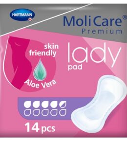 MoliCare Premium lady pad, Inkontinenz-Einlage für Frauen bei Blasenschwäche, Aloe Vera, 4,5 Tropfen, 1x14 Stück