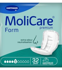 Molicare Premium Form 5 Tropfen, für mittlere Inkontinenz: maximale Sicherheit, extra Auslaufschutz und Diskretion für Frauen und Männer, zu verwenden mit MoliCare Premium Fixpants, 32 Stück
