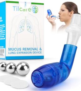 Schleimentfernungsreiniger & Lungenexpansionsgerät von Tilcare - Atemübungsgerät für bessere Fitness & Schlaf - Perfekte Behandlungshilfe bei COPD, Asthma, Bronchitis & Mukoviszidose