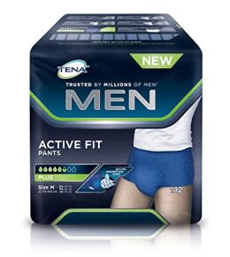 TENA Men Pants Plus Medium (M) - Inkontinenz-Slips für Herren (1 Karton = 4 x 12 = 48 Stück)